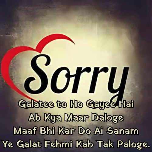 Sorry Shayari in English